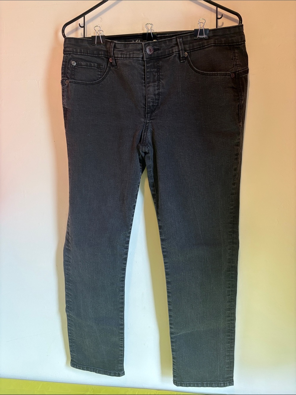Calvin Klein Jeans Charcoal Black Denim Waistband Detail